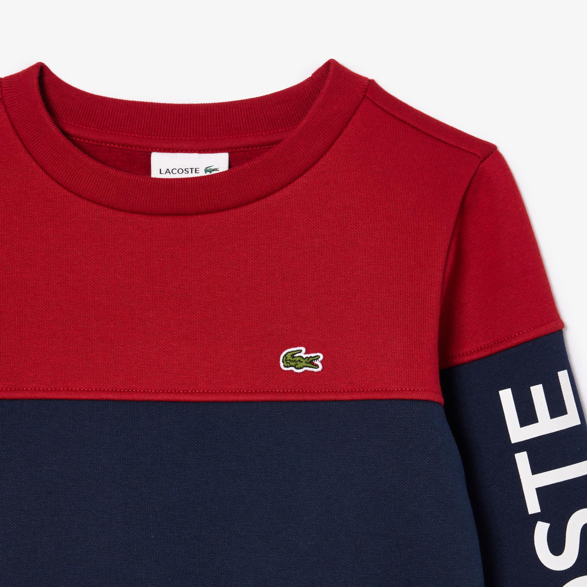 Sweatshirt enfant color-block en molleton de coton biologique Pullovers & Sweatshirts - Rouge - Lacoste - Enfant