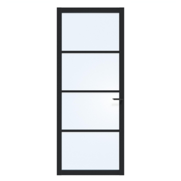 Arne & Bodil binnendeur ABE100 blank glas - diep zwart afgelakt