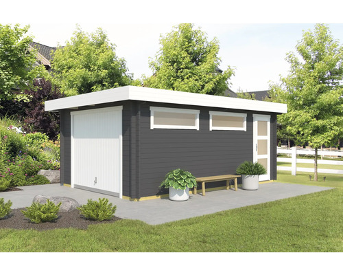 Enkele garage Outdoor Life Canberra met draaideur 360 x 540 cm carbongrijs