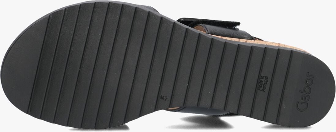 zwarte gabor platte sandalen 752