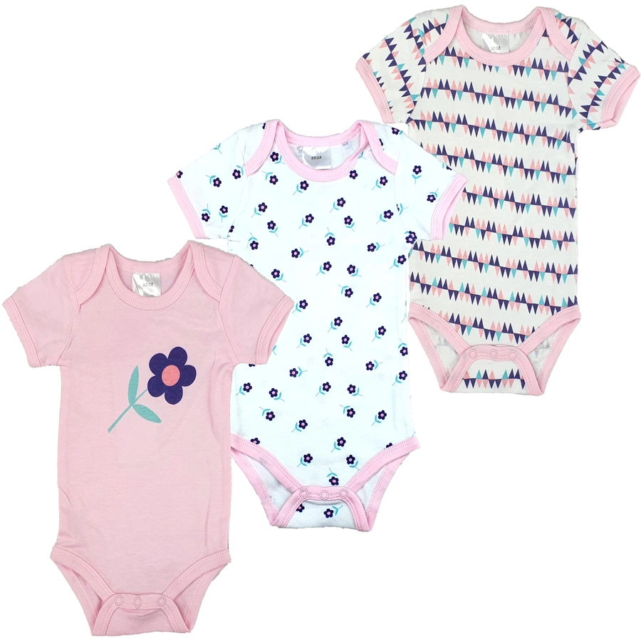 Hütte Kurzarmbody 3er Pack pink