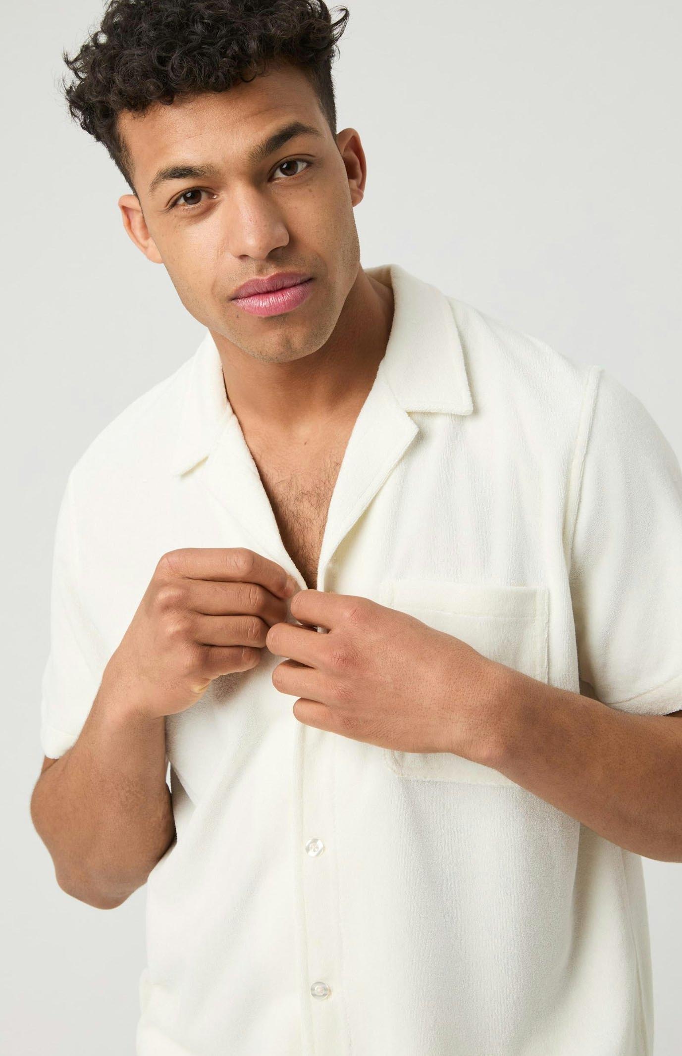 Borg Toweling Pool Shirt Herre WE003/Egret