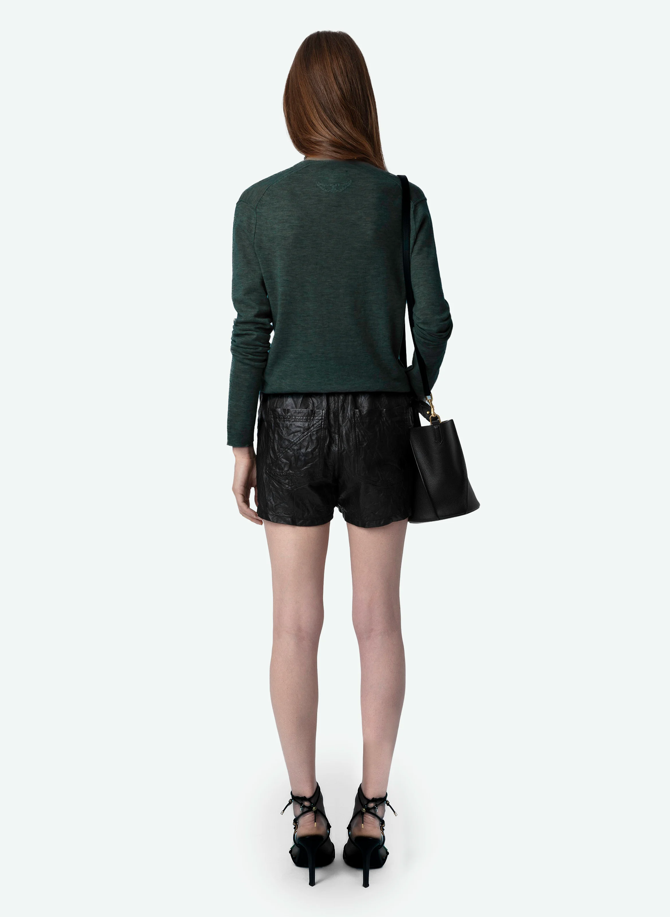 RIVY - Pull droit col V en cachemire | Vert