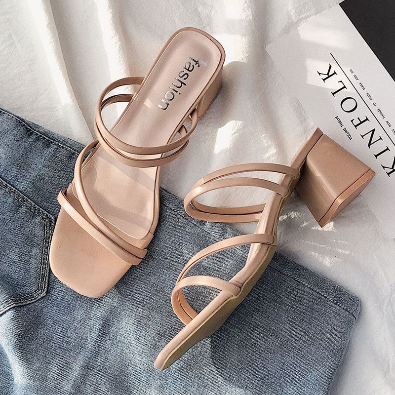 Terute - Sandalen met blokhak en effen hak