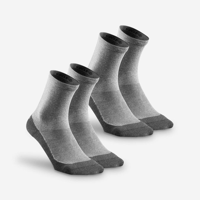 Decathlon Quechua - Meias Quechua Hike 50 High - Pacote com 2 pares - Cinza