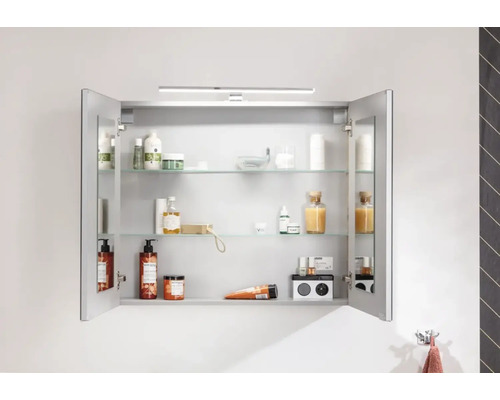 FACKELMANN B.Brillant spiegelkast, 80 x 15,1 x 68 cm, eikenhout, 2-deurs, LED, IP 20