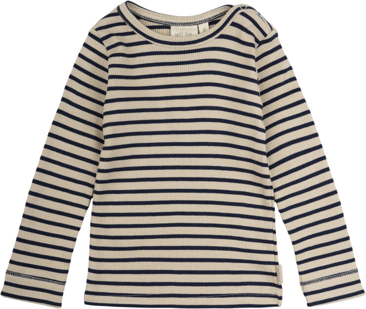 PETIT PIAO T-shirt L/S Modal Striped Indigo plum/dark