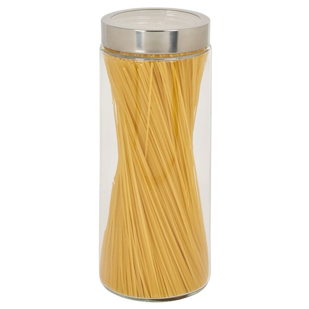 Bocal en verre transparent couvercle inox 2L - Ø11xH.27cm