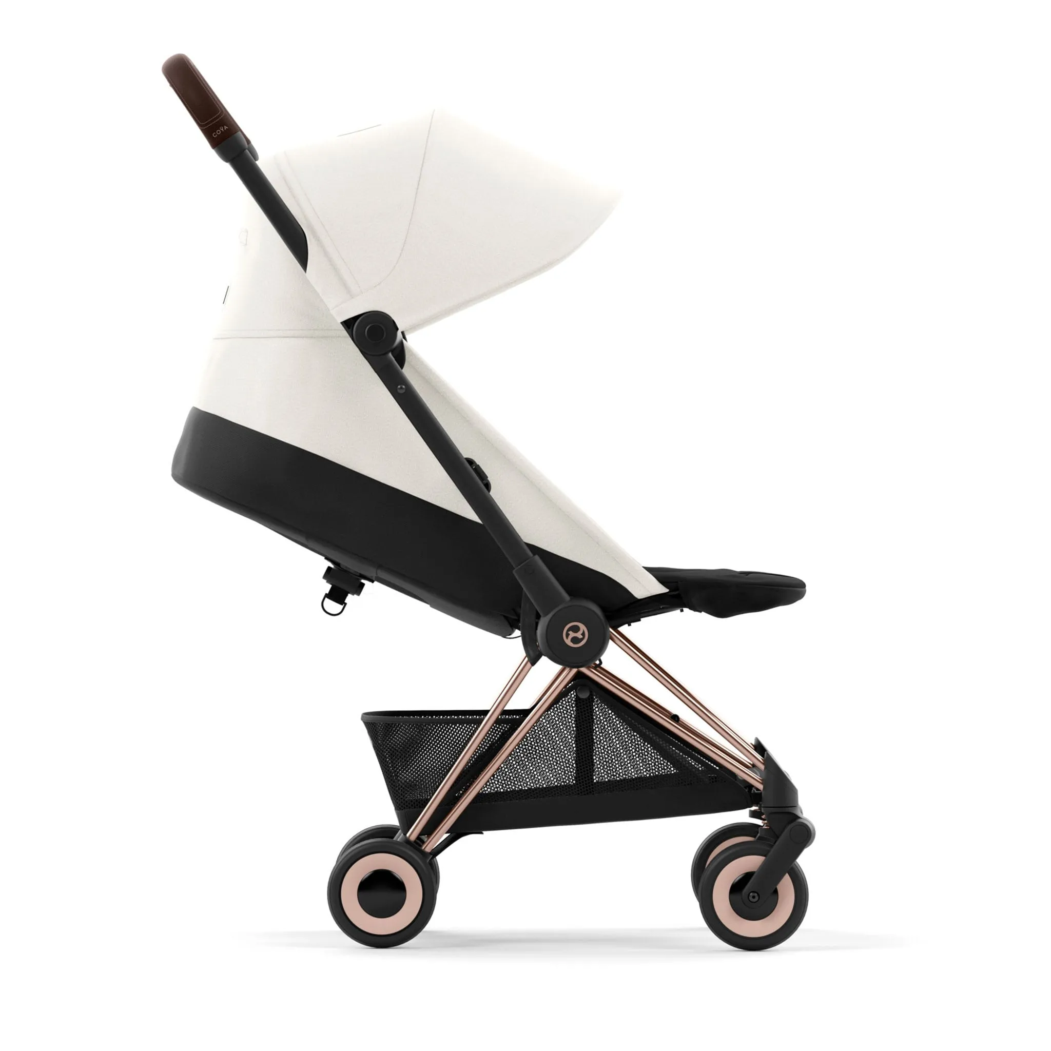 Cybex Poussette Coya - Cadre or rose avec siège blanc cassé