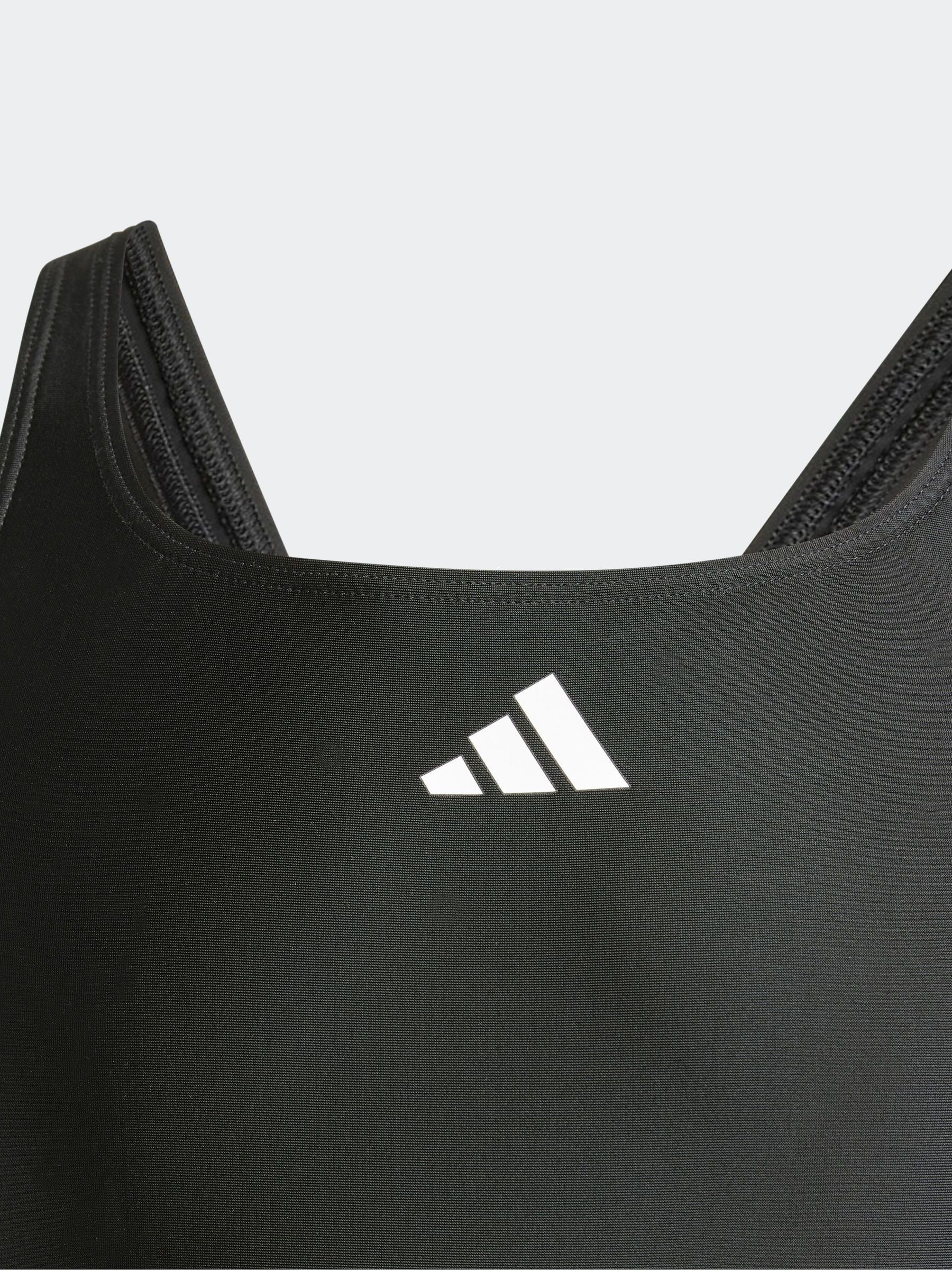Zwart - adidas 3-Stripes C-Back Kids Swimsuit