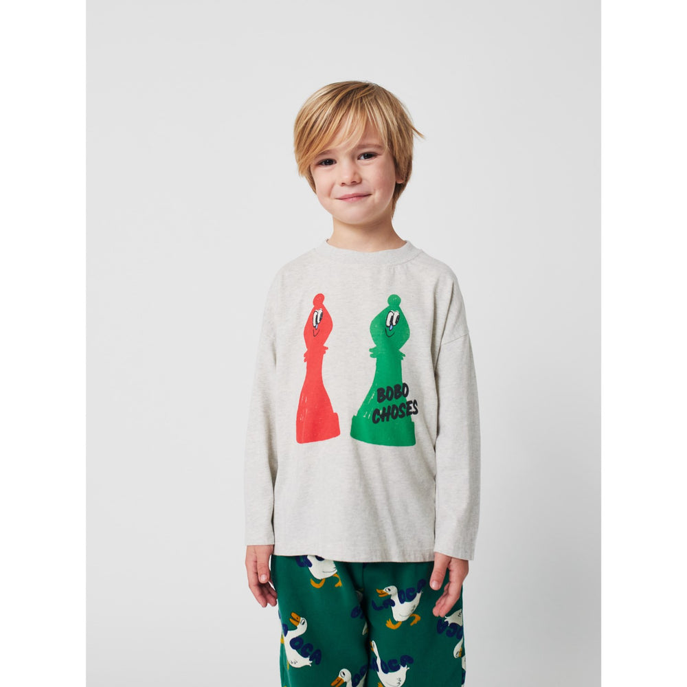 Køb Bobo Choses Light Heather Grey Checkmate Bluse