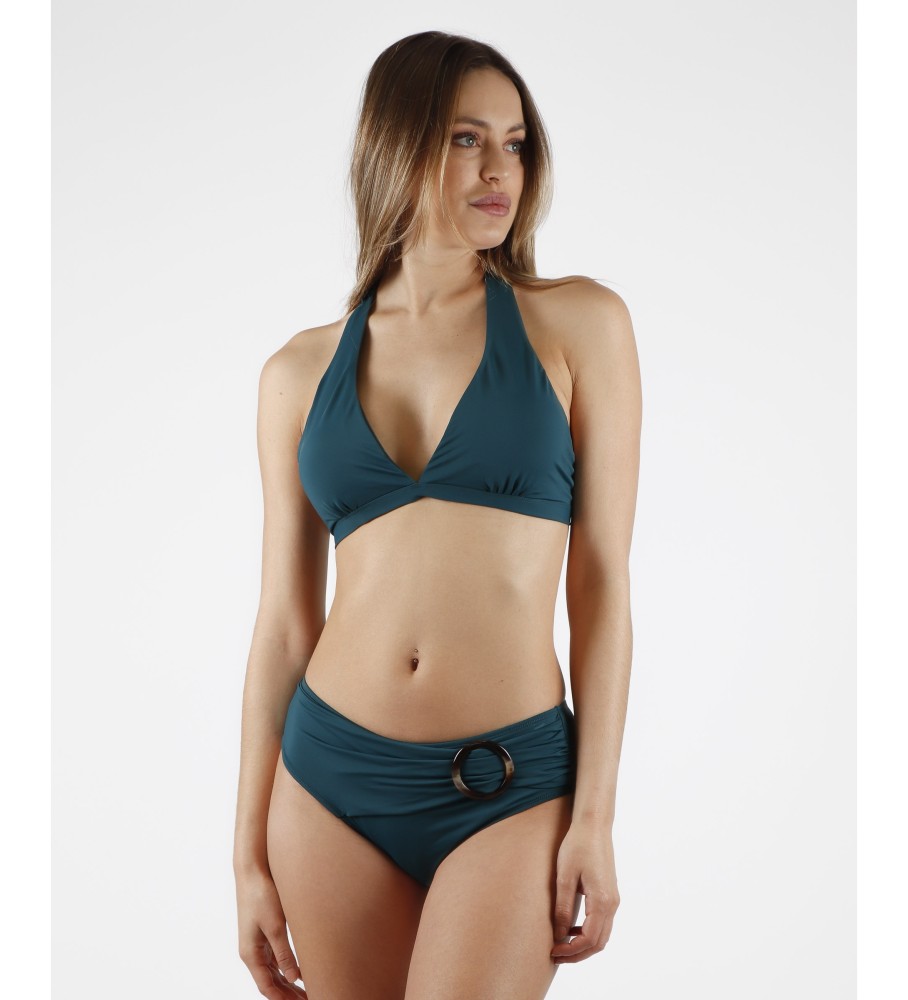 Admas Biquíni Halter Shell verde
