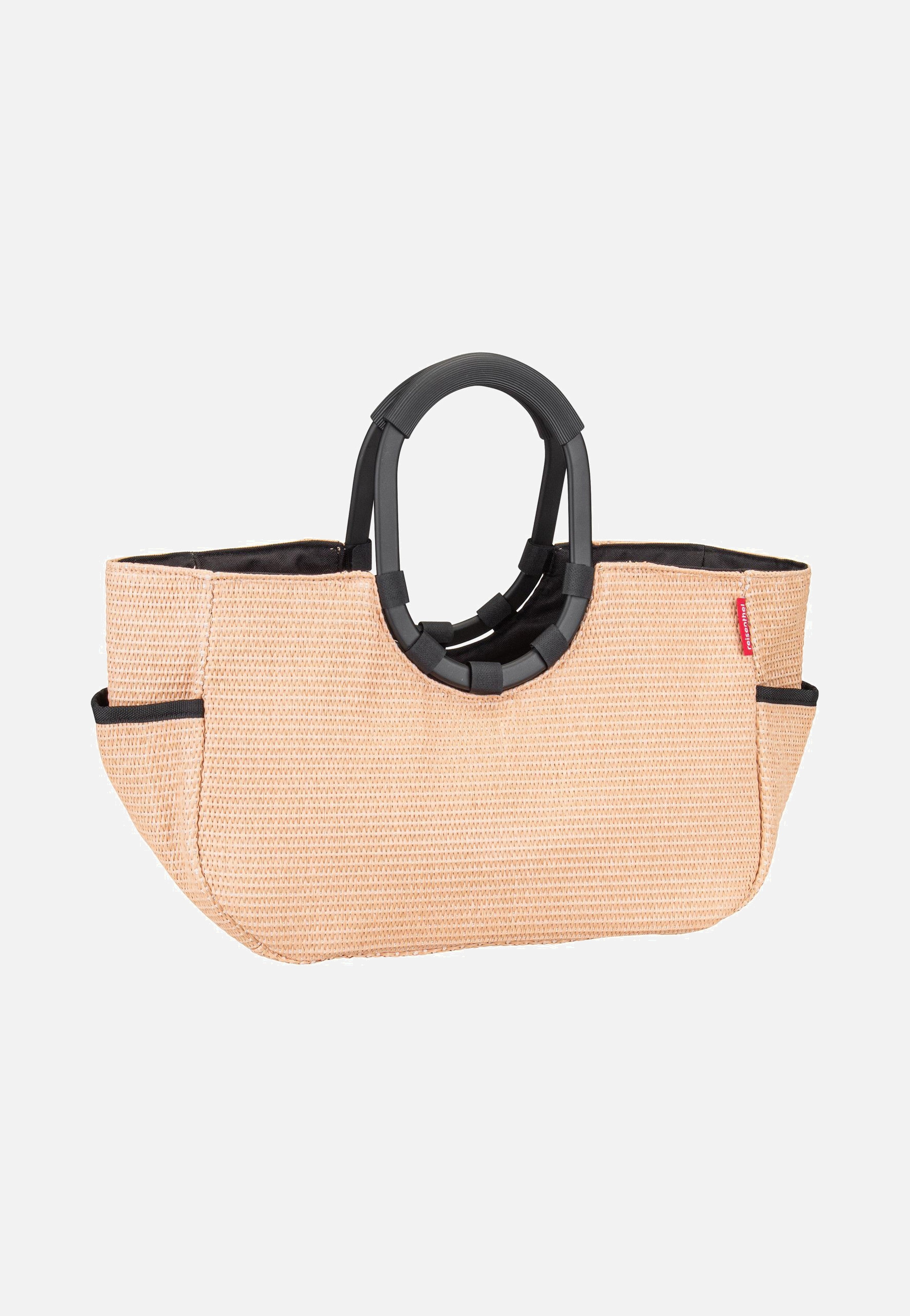 loopshopper M frame Raffia Black - Einkaufskorb