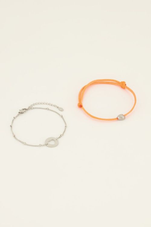 Moeder & mini armband oranje