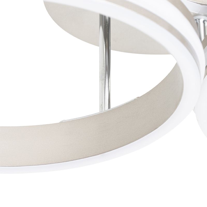 Plafondlamp staal incl. LED 3-staps dimbaar 3-lichts - Navara
