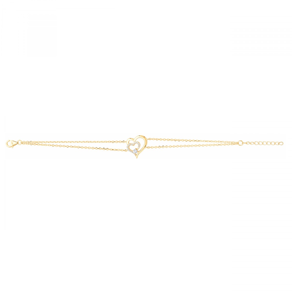 Bracelet souple en Plaqué Or avec oxyde de zirconium blanc