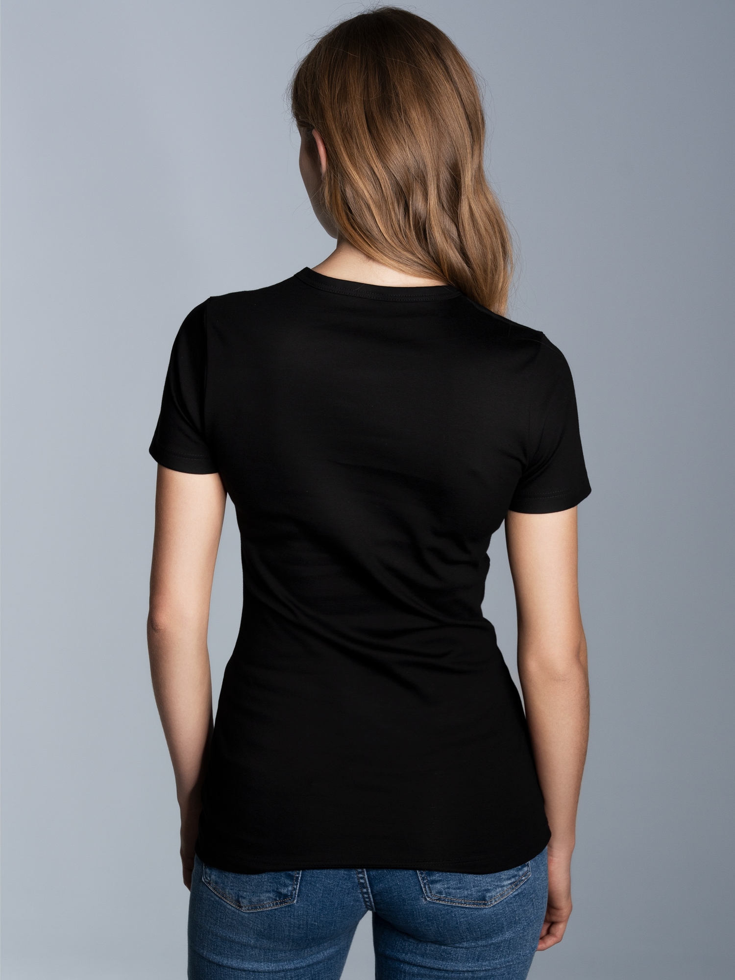 T-Shirt aus Baumwolle/Elastan Schwarz