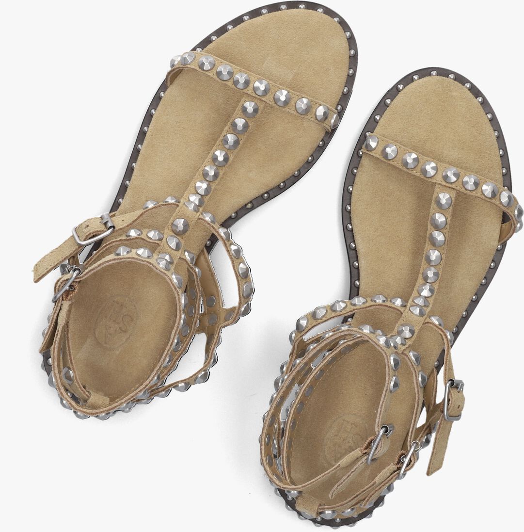 beige ash platte sandalen play