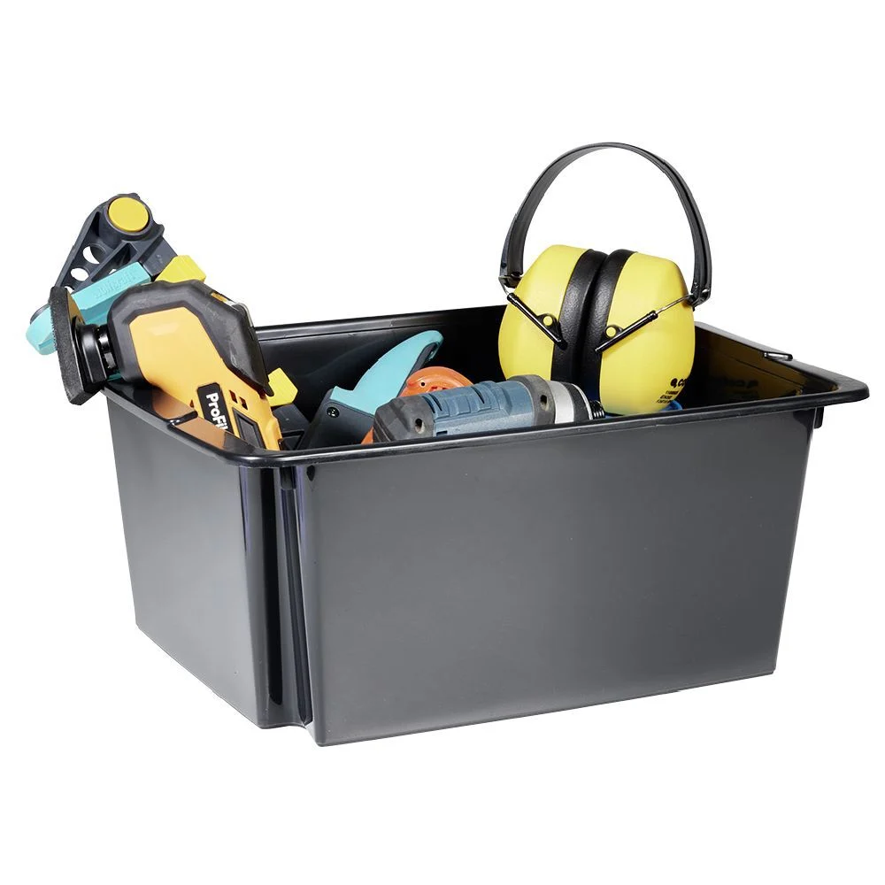 Bac superposable 22L noir x3 - 43x34xH18,5 cm