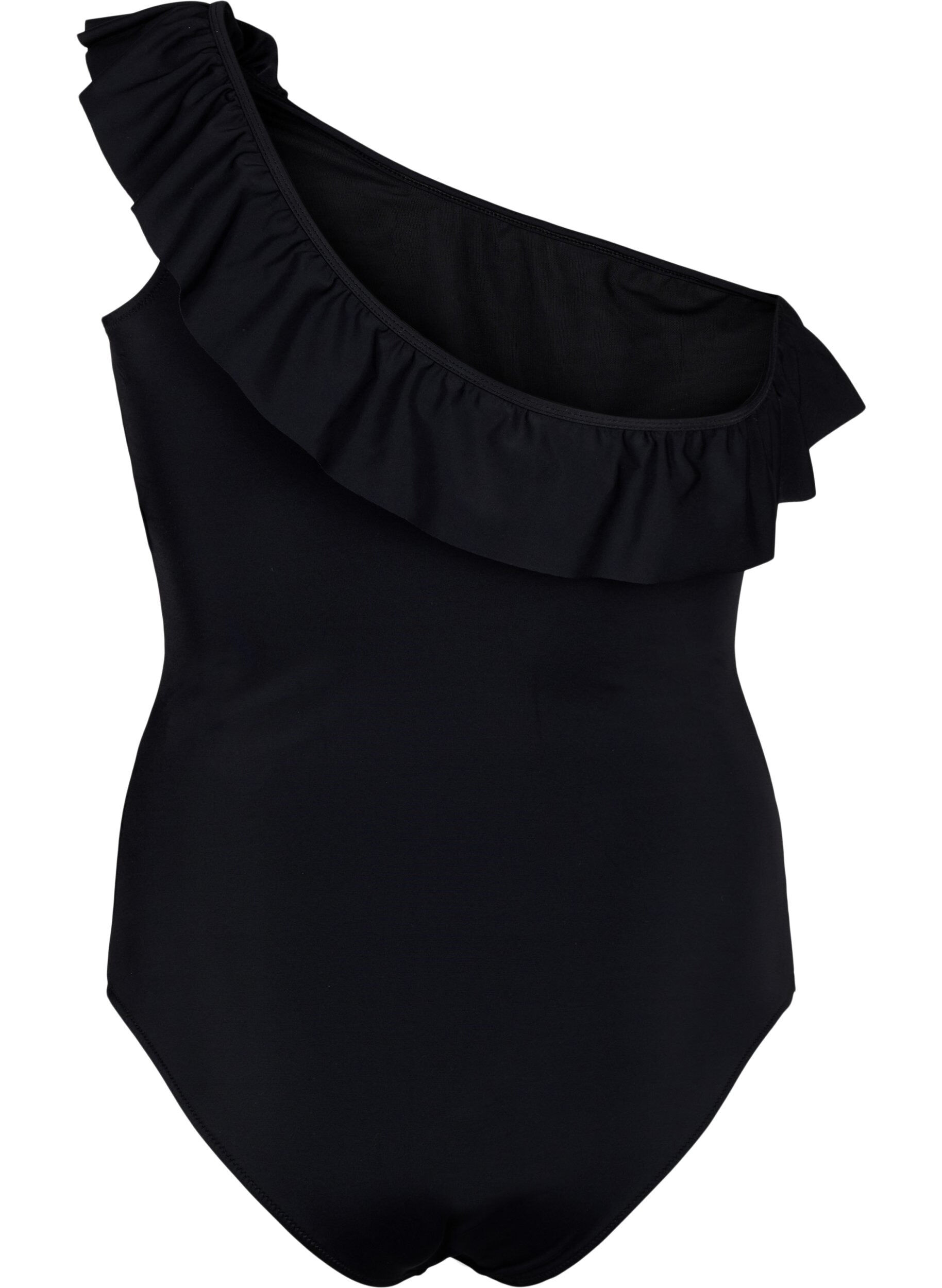 One-shoulder badedragt med flæse