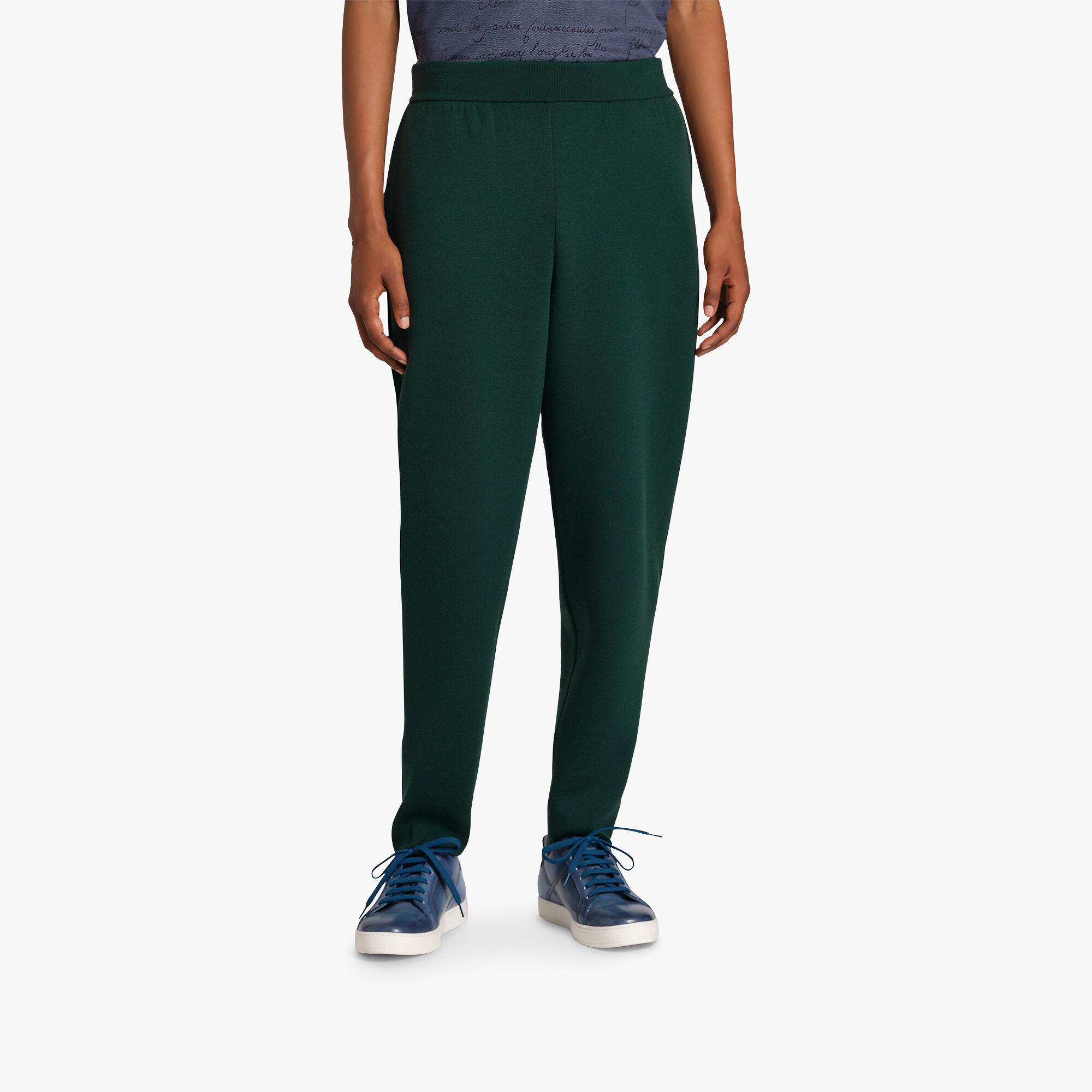 Pantalon En Laine Double Face Scritto