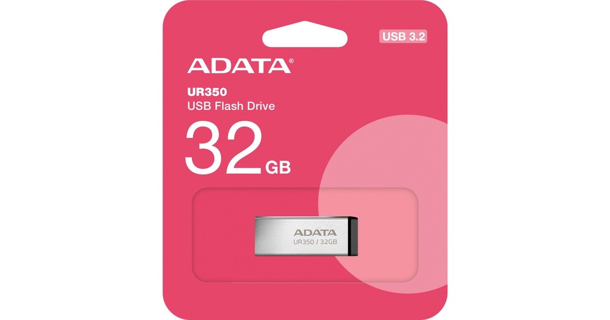 ADATAUR350 32 GB usb-stick  (nikkel/zwart, USB-A 3.2 Gen 1 (5 Gbit/s))