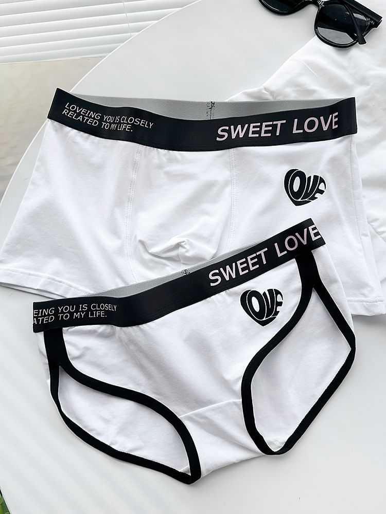 Pancherry - Matching set voor koppels: slipje met letters + boxershorts