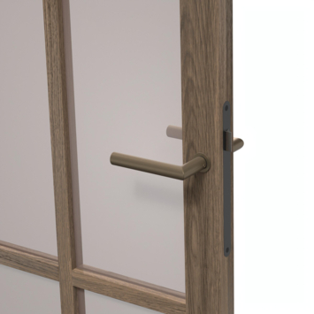 Arne & Bodil binnendeur ABE106 brons glas - donker eiken houtlook afwerking