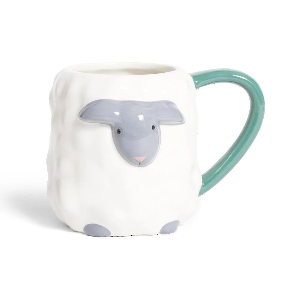 Mug mouton dolomite blanc et gris Ø10xH10cm