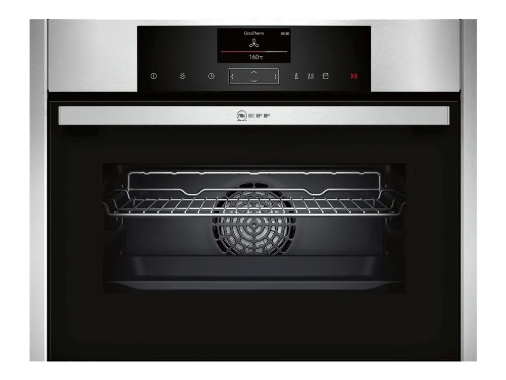 Neff N 90 C15FS22N0 - Ovn - med dampfunktion - til indbygning - niche - bredde: 56 cm - dybde: 55 cm - højde: 45 cm - med selv-rengøring - Klasse A  - rustfrit stål