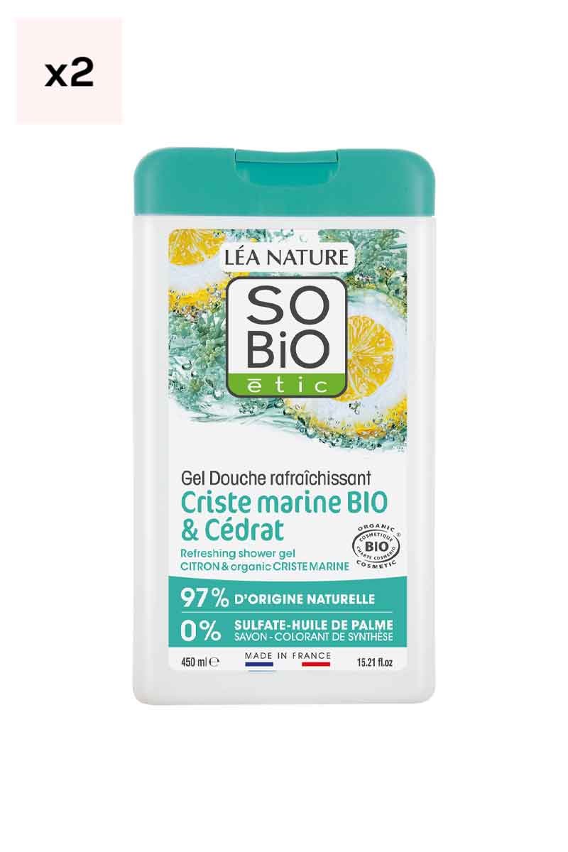 Gels douche bio rafraîchissants - Criste marine & cédrat - 2 x 450 ml