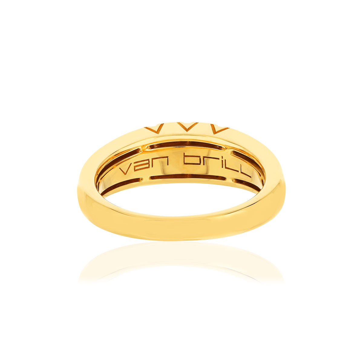 Bague VAN BRILL or jaune 750, diamants.