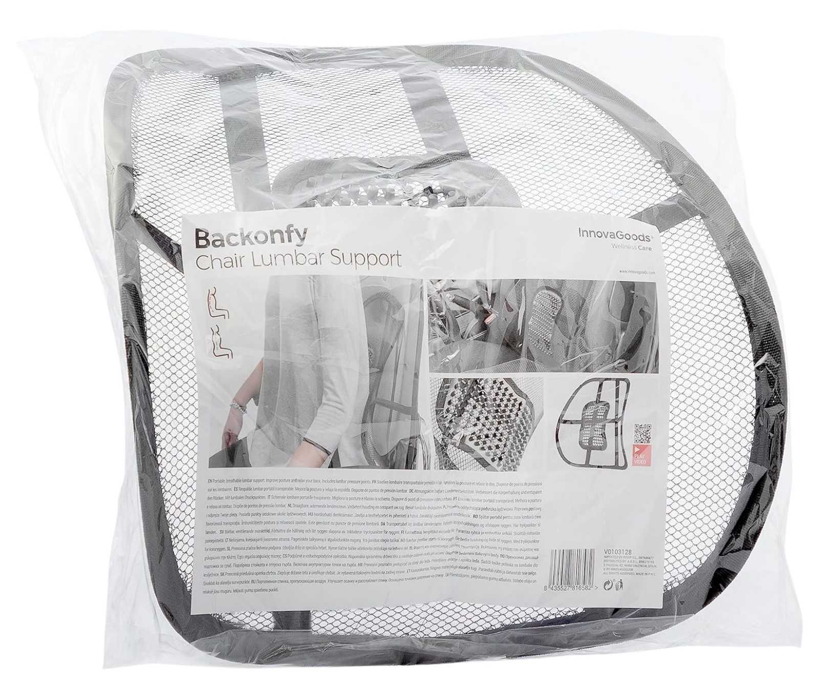 Suporte lombar portátil e respirável InnovaGoods Backonfy