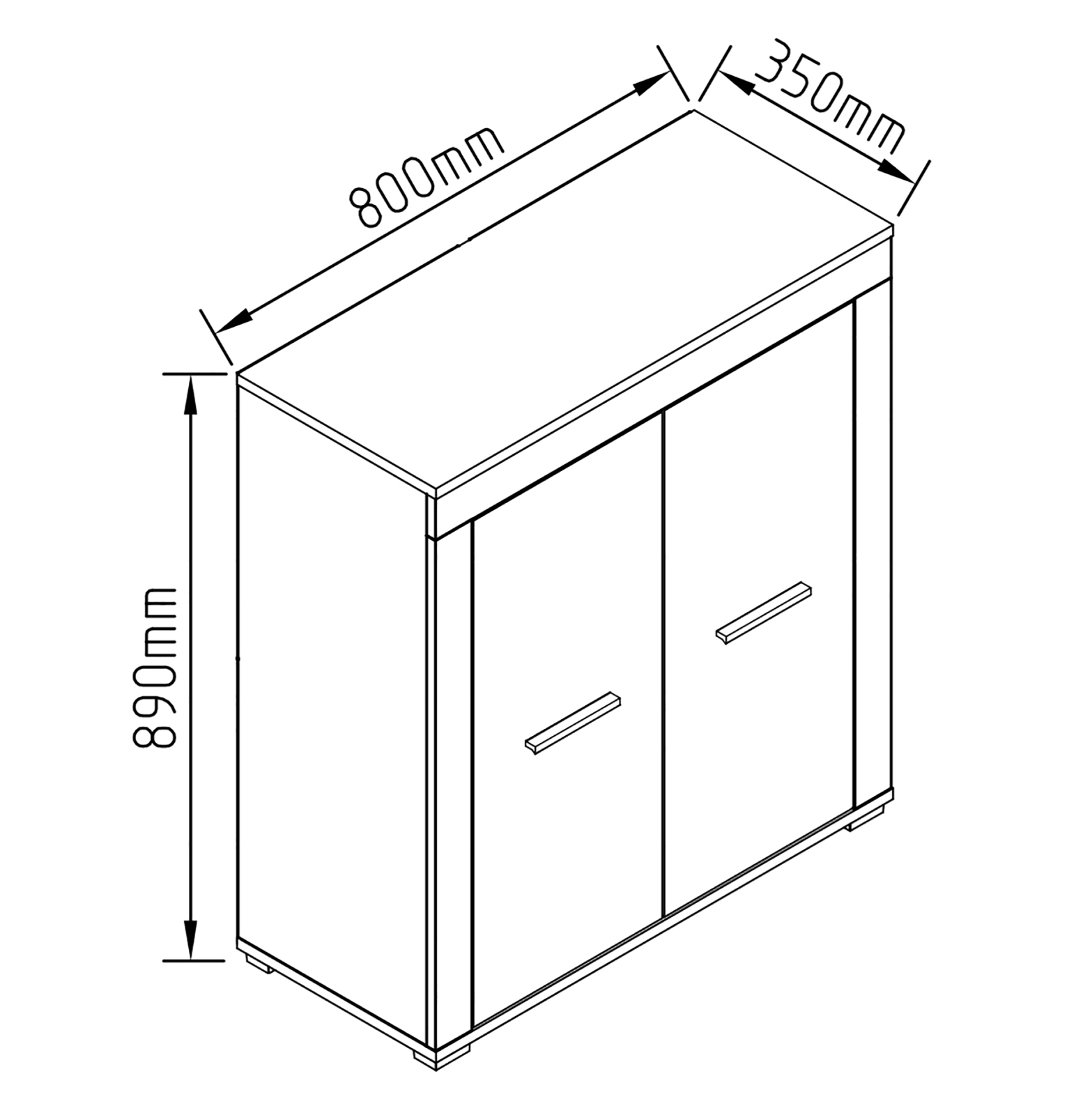 Kommode USILO - Honig Eiche - anthrazit - 80 cm breit