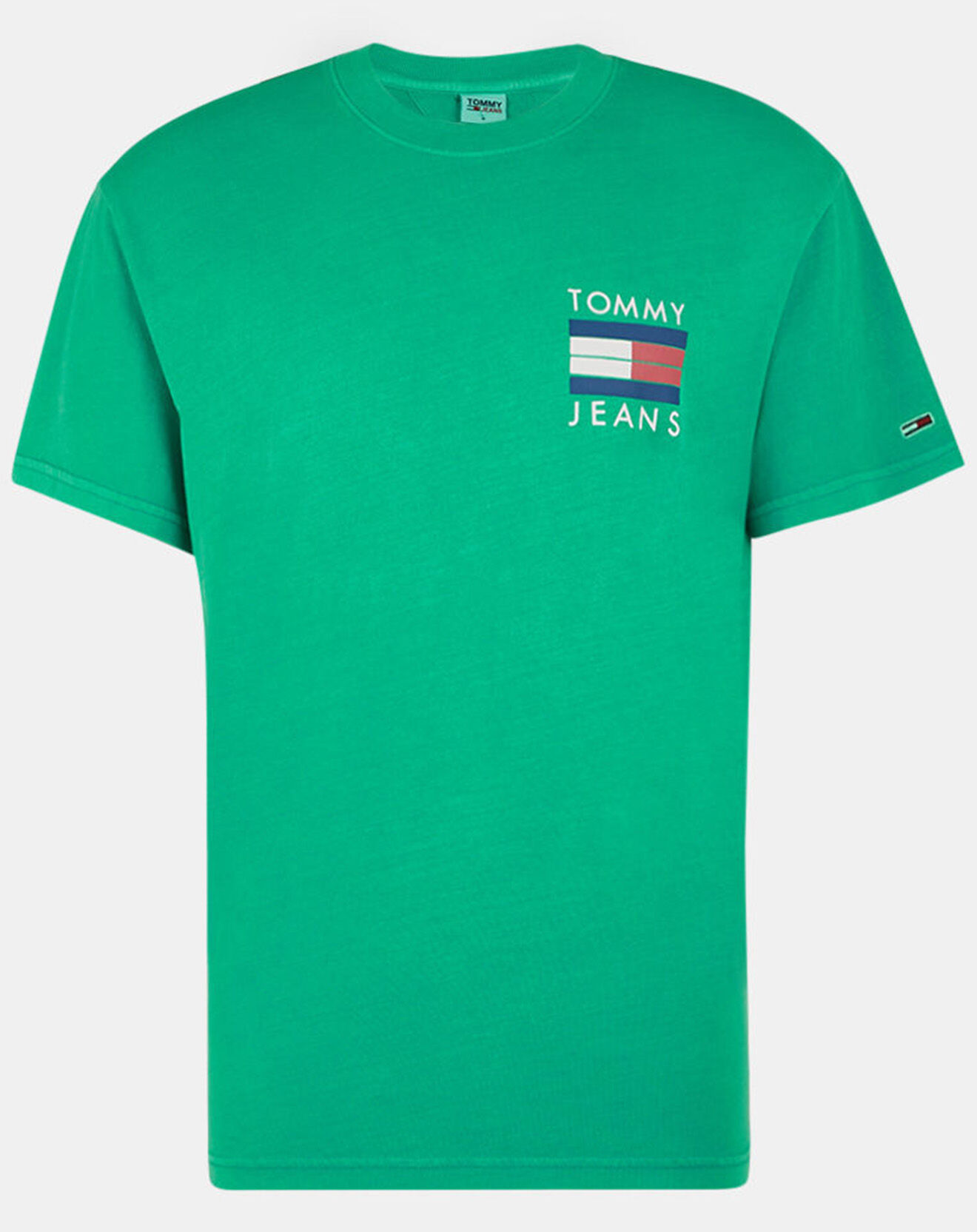 Tommy Jeans T-Shirt 100% Coton Bio Dos imprimé vert
