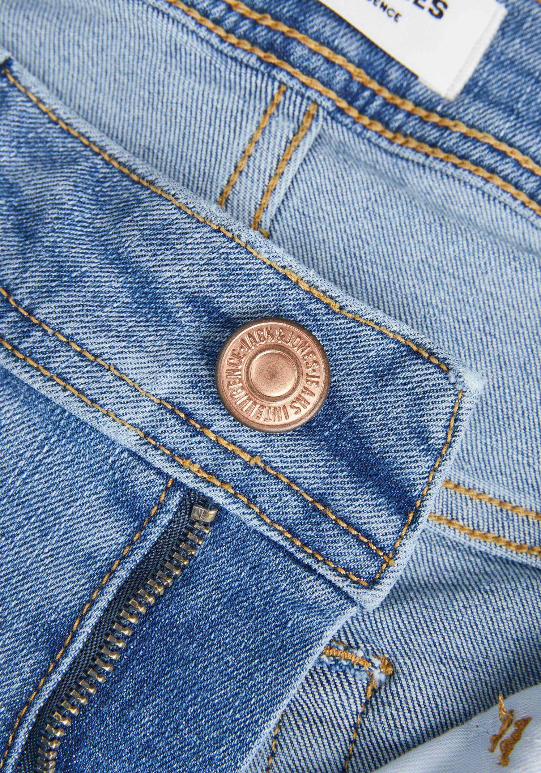 Jack & Jones Skinny-fit-Jeans »JJILIAM  Skinny Jeans mit Used-Waschung für schlanke Silhouette«, Abriebeffekte, modisch, skinny fit, Baumwollmischung,