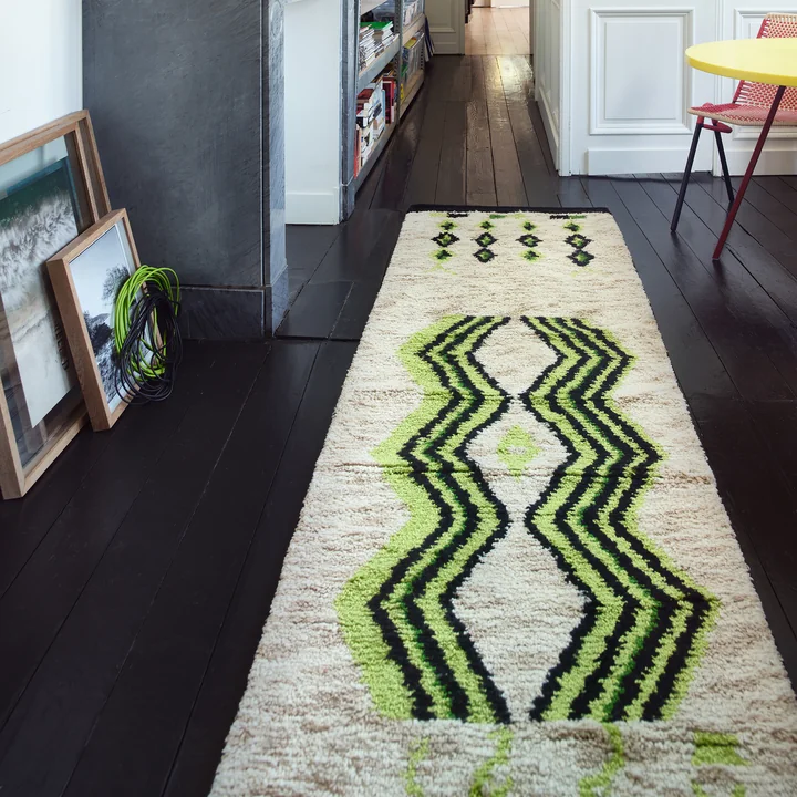 HKliving - Handgewebter Teppichläufer aus Wolle, 90 x 265 cm, oriental