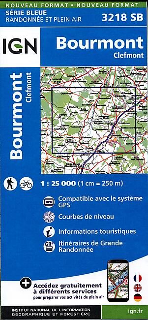 IGN - 3218 SB BOURMONT 1 25 000