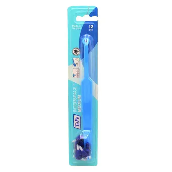 Escova de dentes TePe Interspace tamanho médio + 12 cabeças