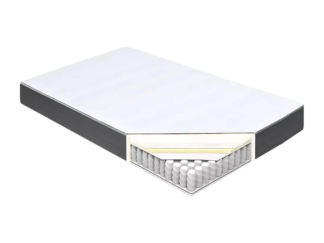 Sommier tapissier Gris foncé Tissu 160x200 cm