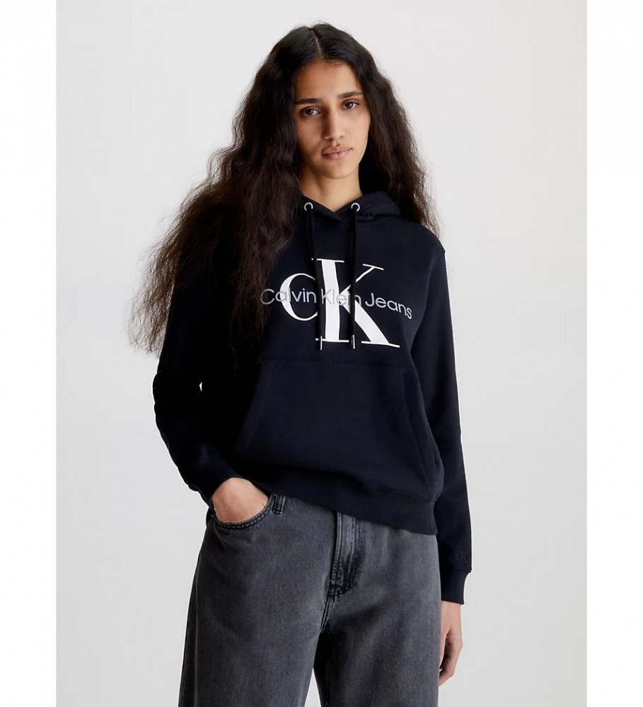 Moletom com capuz Calvin Klein Jeans Monogram - Preto