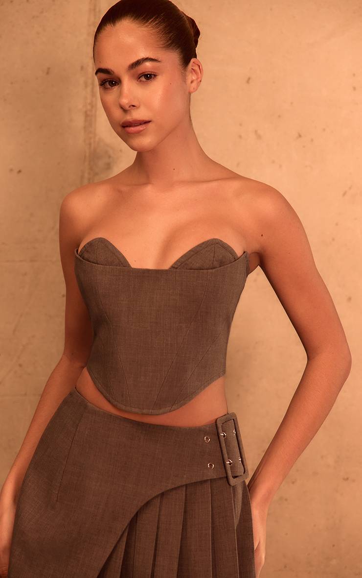 Moka Corset Ajusté PLT Label Avec Détail Bustier