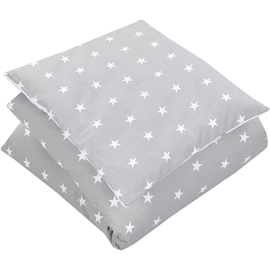 TupTam Unisex Baby Bettwäsche Wiegenset 4-teilig grau