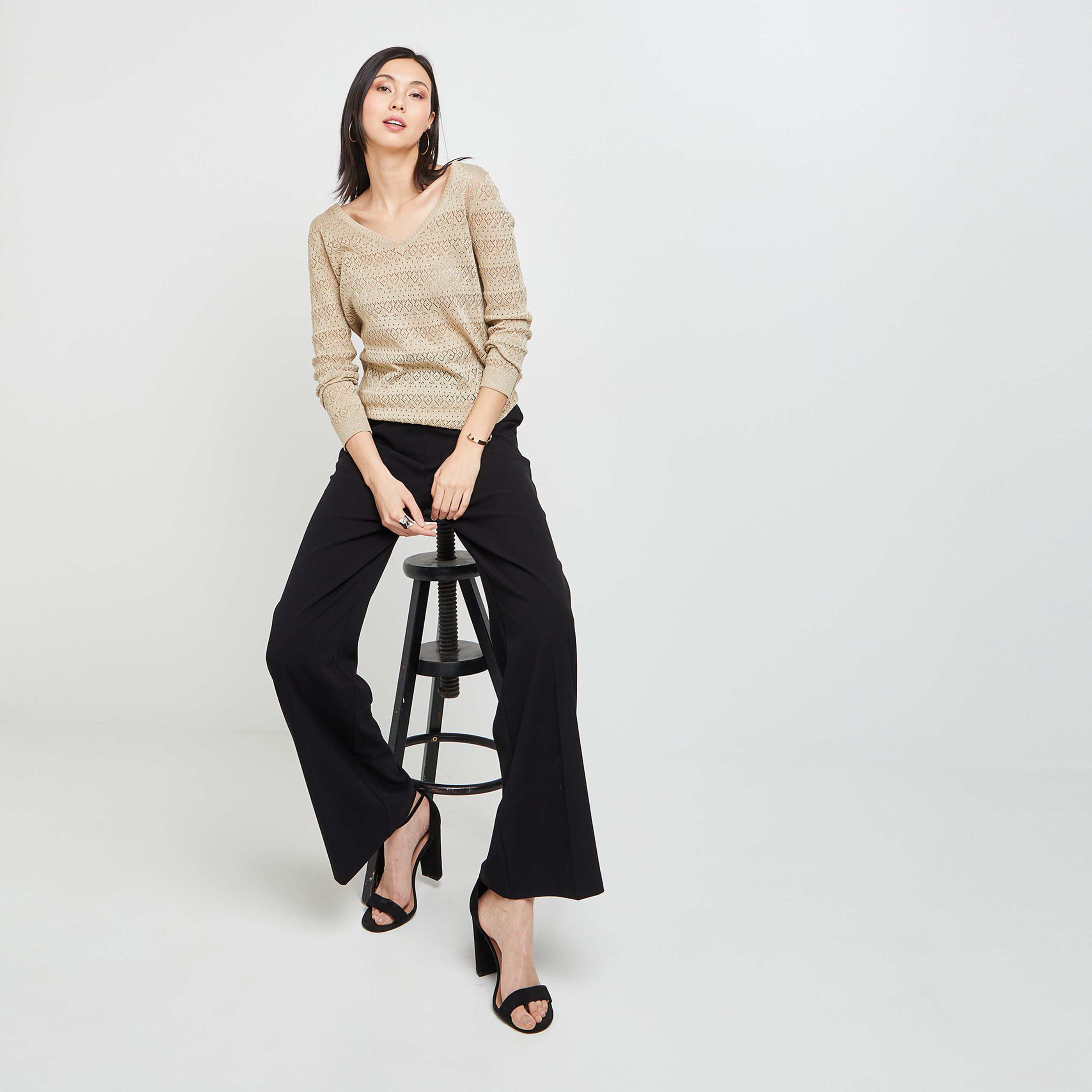 Pull ajouré femme - BEIGE