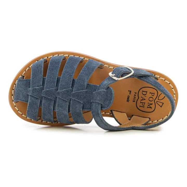 Pom d'Api Sandales Plage-Stitch Dad | Gris foncé