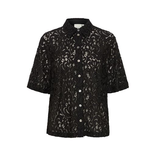 Ichi Kortærmet Skjorte, Black, 42