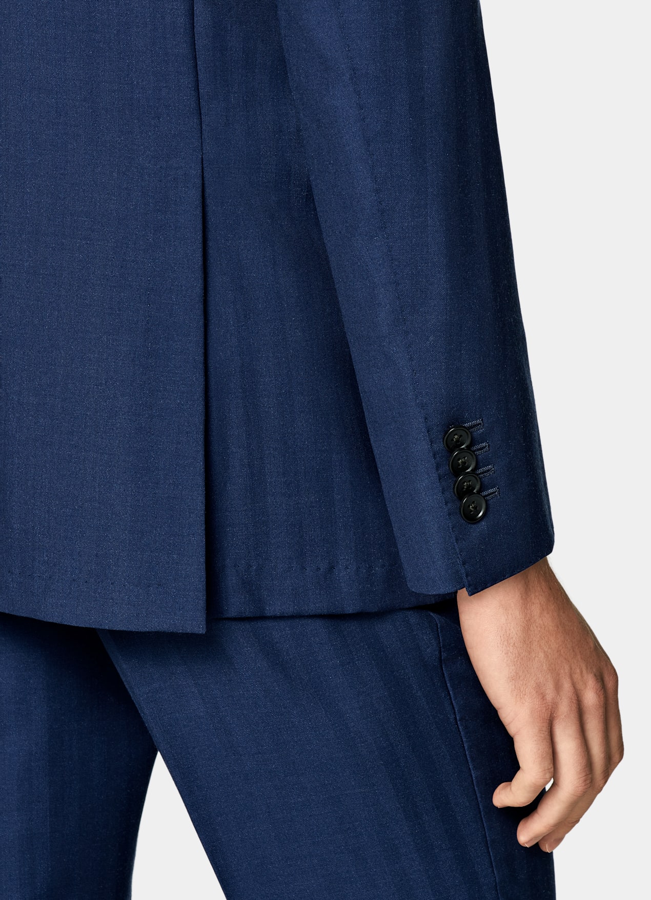 Costume Perennial Havana coupe Tailored bleu moyen à chevrons