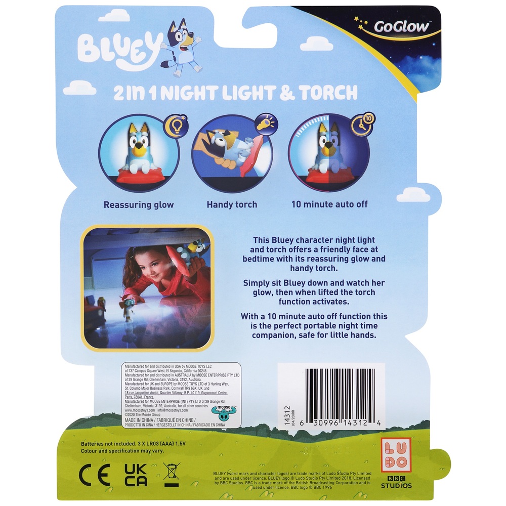GoGlow Bluey Nachttischlampe und Taschenlampe in einem
