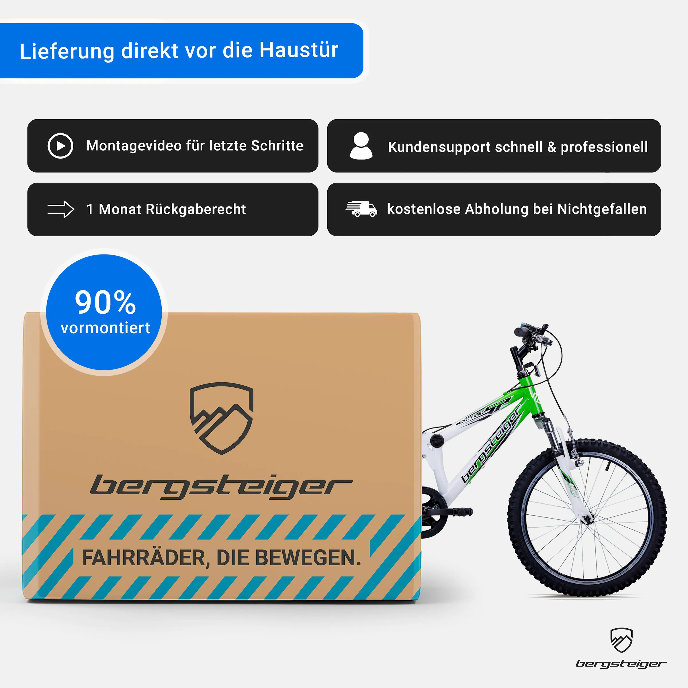 Bergsteiger Mountainbike Montreal 20 Zoll | türkis