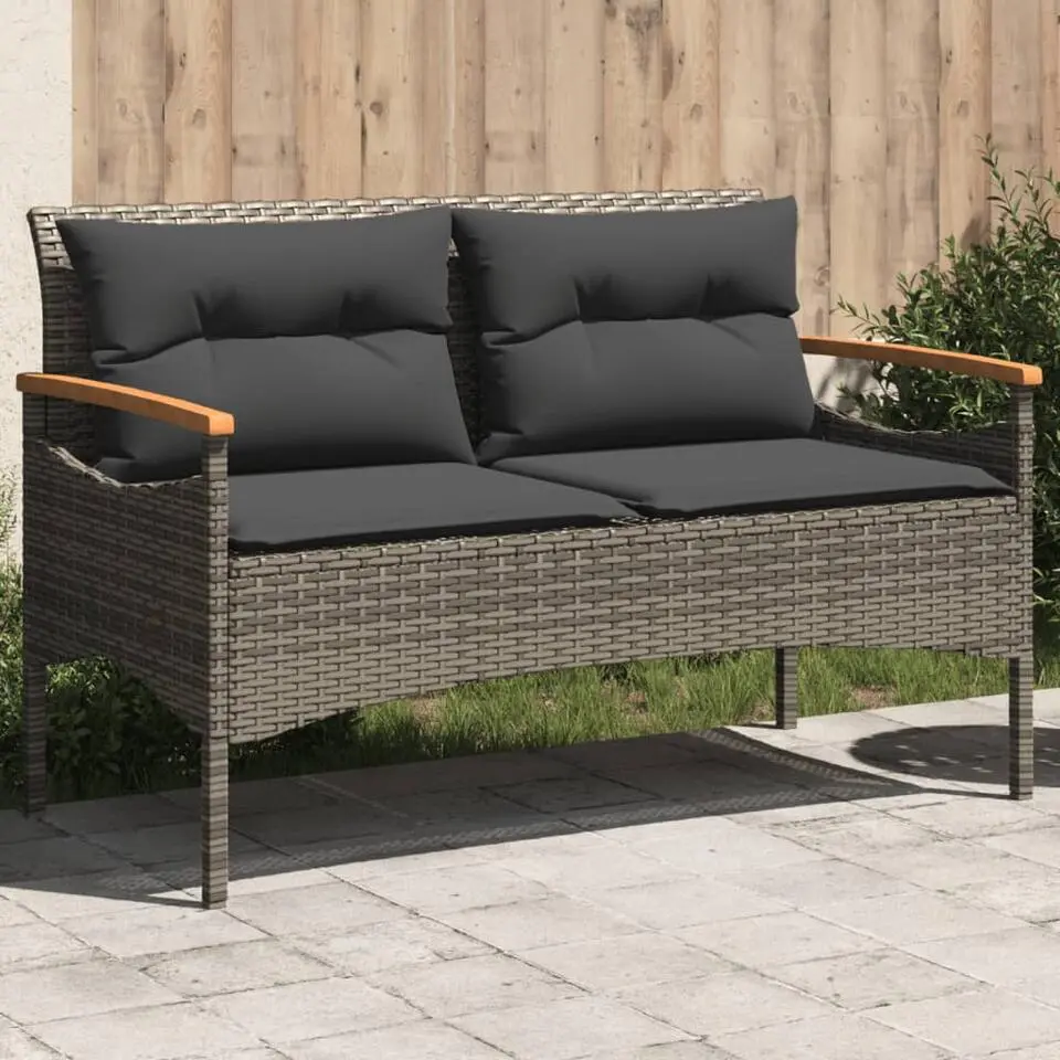vidaXL - Tuinbank - Grijs - Poly rattan